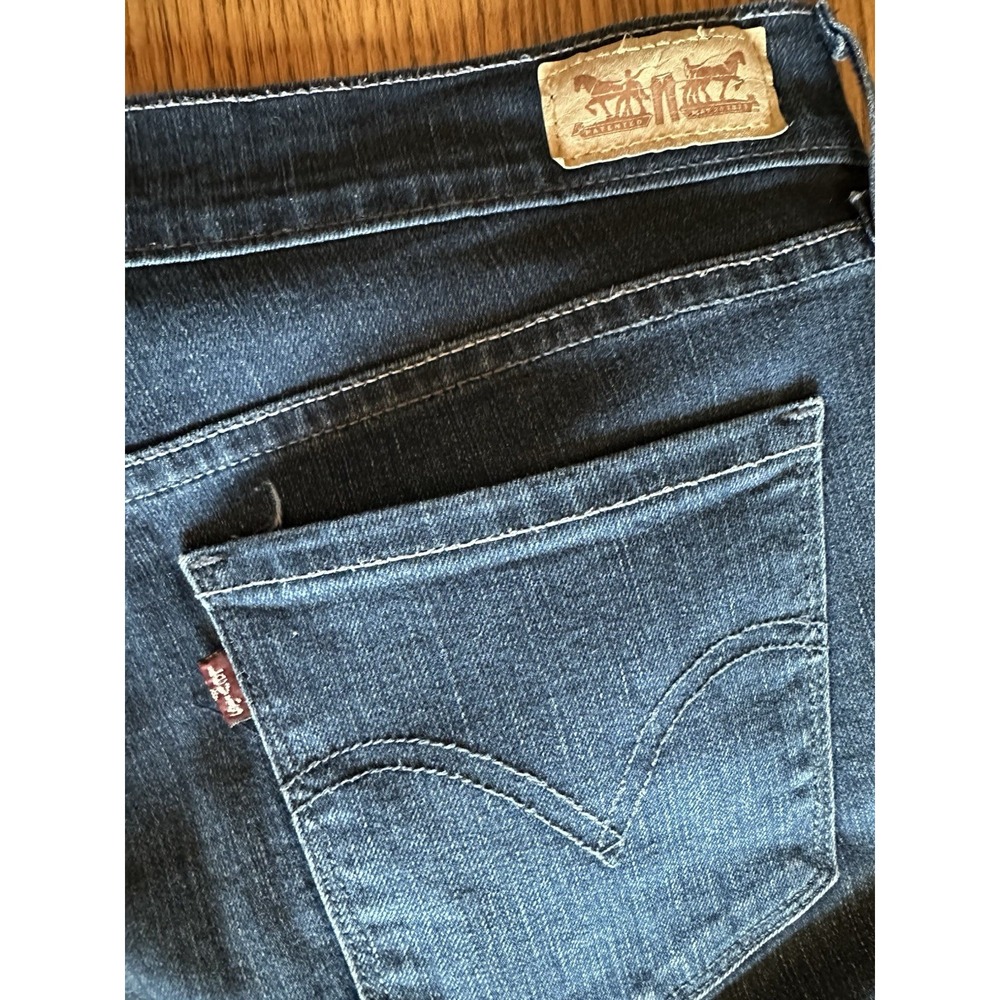 Levi's 505 Womens 12 W31 L30 Blue Mid Rise Stretch Straight Leg Jeans